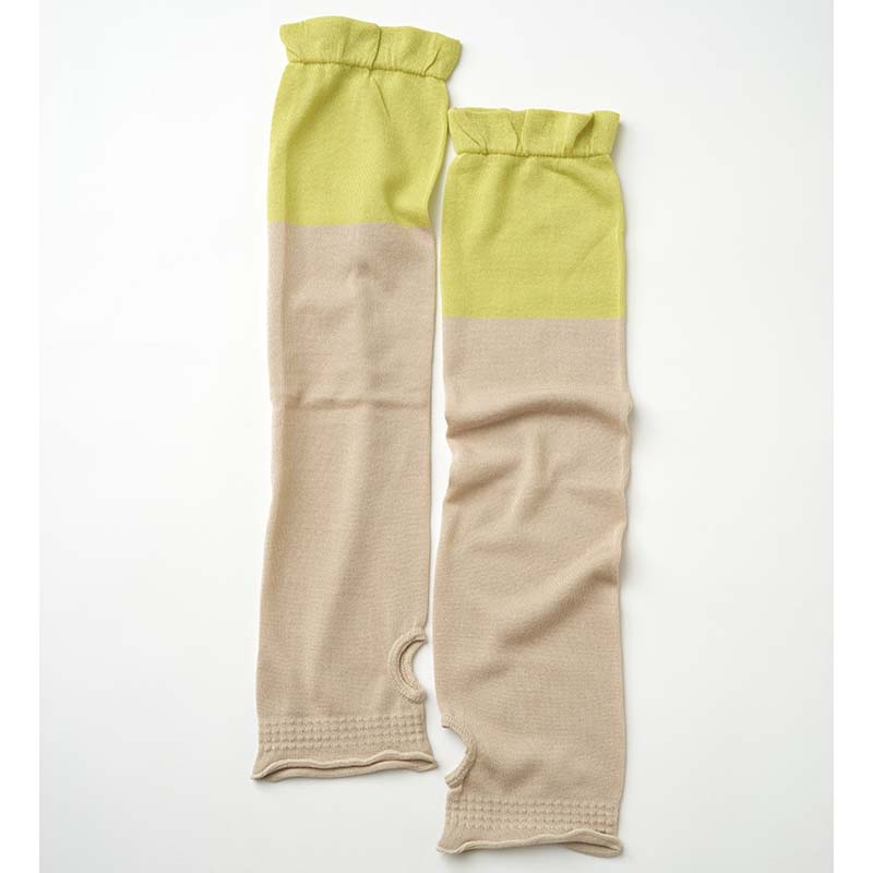 from F two tone arm cover レーヨンシルク UVアームカバー/BE